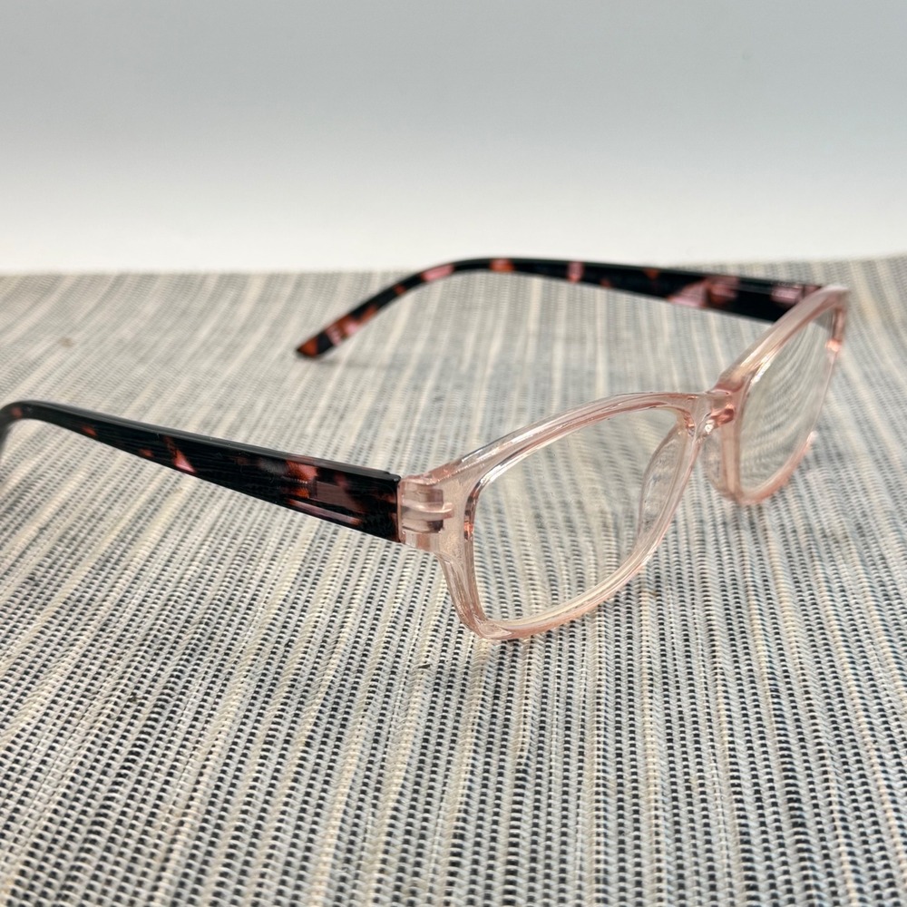 EV1 Ellen DeGeneres Dolly Reading Glasses +2.00 Crystal Pink Tortoise 53-17-135